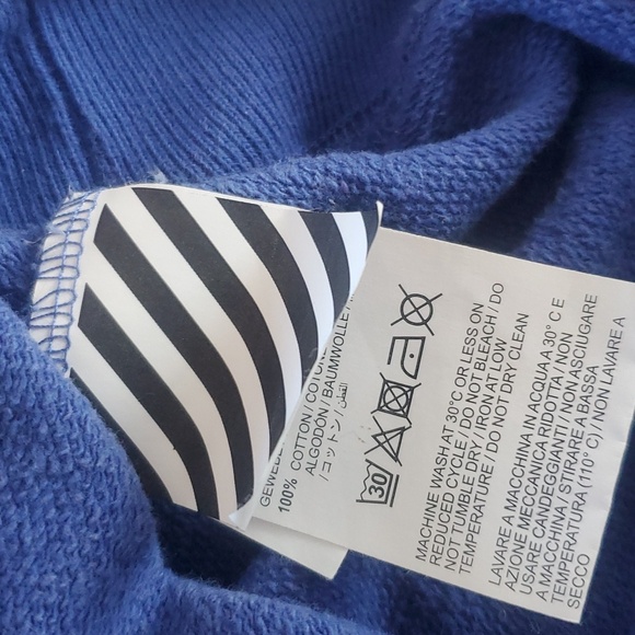 Off-white Purple and Neon Yellow Hoodie 100% cotton Size Medium - Picture 7 of 9